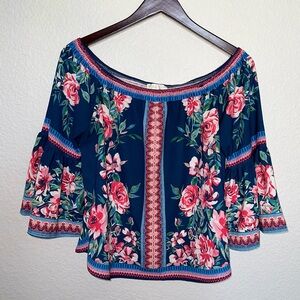 Jealous Tomato Boho Hippie Off The Shoulder Blouse Size small